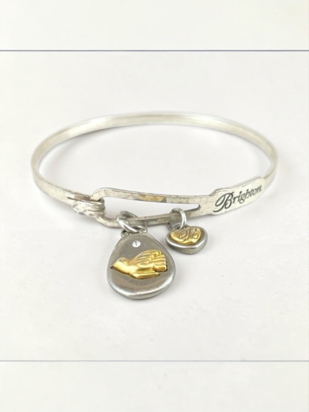 Brighton One Size Silver Gold Peace Dove Charm Bracelet 1720